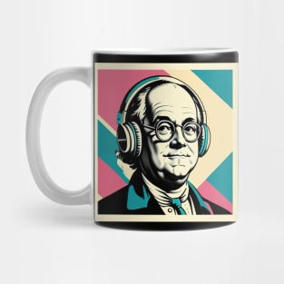 Benjamin Franklin 80s Retro Colors Music Genius Art Mug